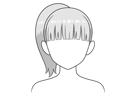 anime girl with ponytail drawing.